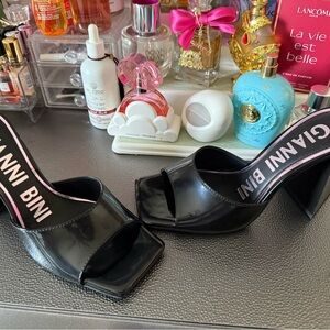 Gianni Bini Black Open-Toe Heels